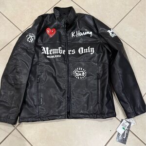 Members Only Black Graphic Jacket